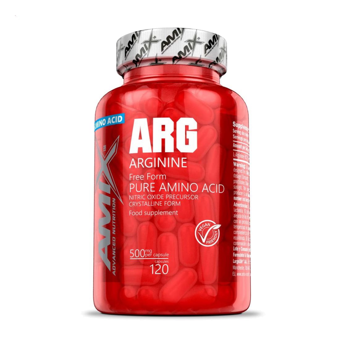 Аргінін AMIX Arginine Pure Amino Acid, 500 мг, 120 капсул