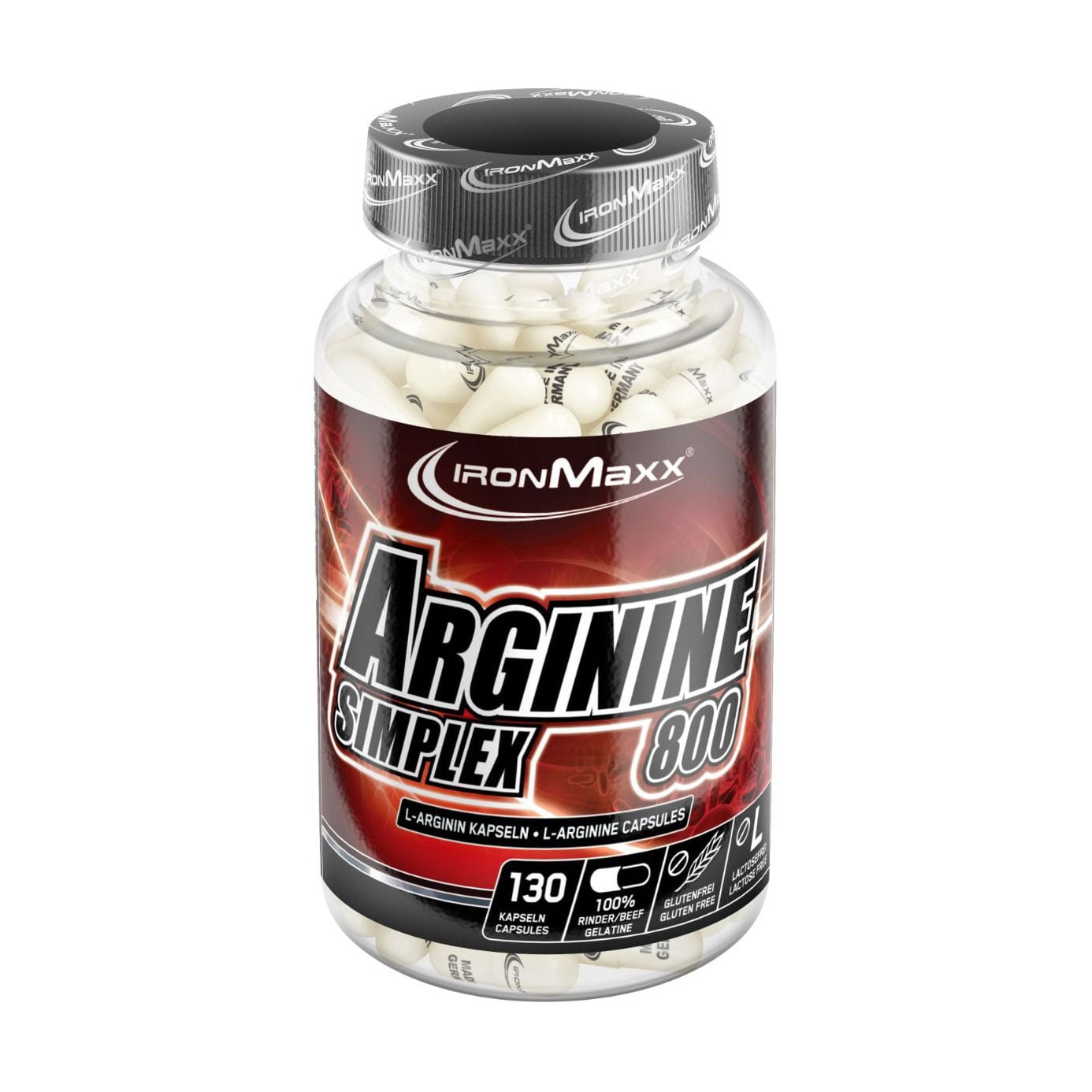 Аргінін IronMaxx Arginin Simplex 800, 130 капсул